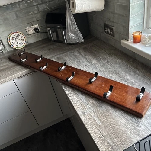 Vintage 1970s Industrial Coat Hooks Hangers Retro 55”