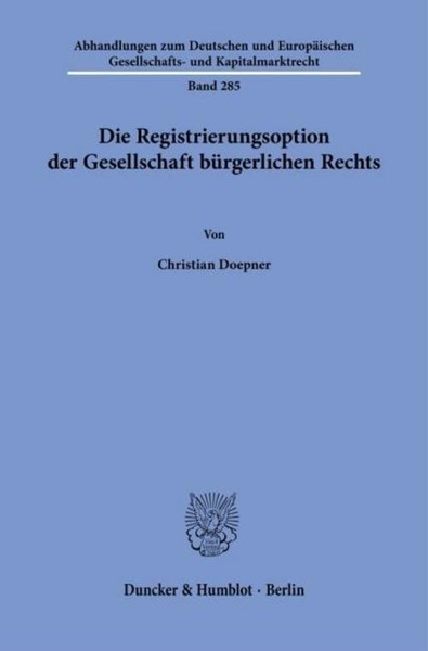 Christian Doepner / Die Registrierungsoption Der Gesellschaft ...9783428196623-image