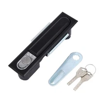 142mm Long Metal Push-up Locking Plane Lock Black for Electric Cabinet Toolbox