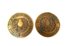 Two Brass Metal The Society of Fellows Syracuse University Medals Medallions