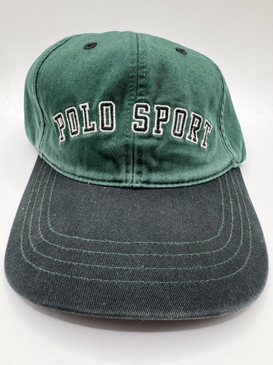 VTG Polo Sport Hat Green Strapback 90s Ralph Lauren USA Flag NWT
