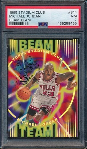 1995 Stadium Club B14 Michael Jordan Beam Team PSA 7 NM