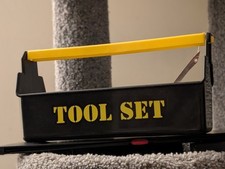 FUN TOOL SET HOLDER KIDS BUILDING  PRETEND PLAY NWT NO TOOLS 11"L X 4" W X 6" H