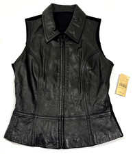 NEW Vintage Wilson s Leather Maxima Womens Medium Vest Biker Lightweight NWT