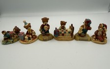 Cherished Teddies Christmas Holiday Bedtime Figurines Lot of 6