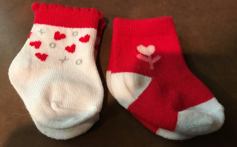 Infant Girl Valentines Day socks New 0-6 M