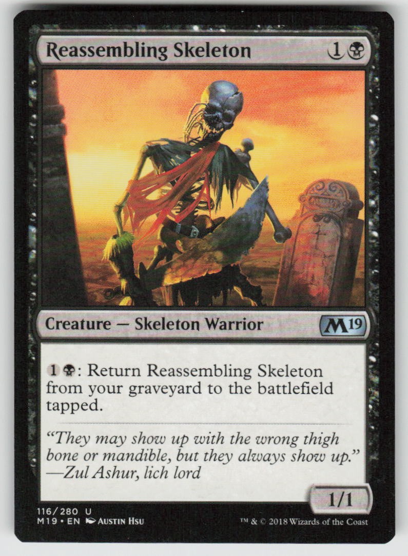 Reassembling Skeleton Uncommon Core Set 2019 116 MTG Lightly Played 2018