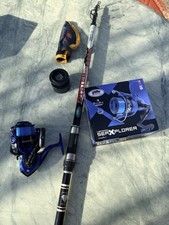 FISHING TELESCOPIC BEACHCASTER OYSTER 13FT ROD & REEL KIT+ LINE READY TO FISH