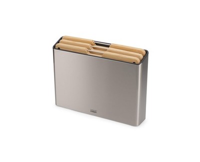 Joseph Joseph Folio Premium 3-Piece Bamboo Cutting Board Set, Stainless Steel...