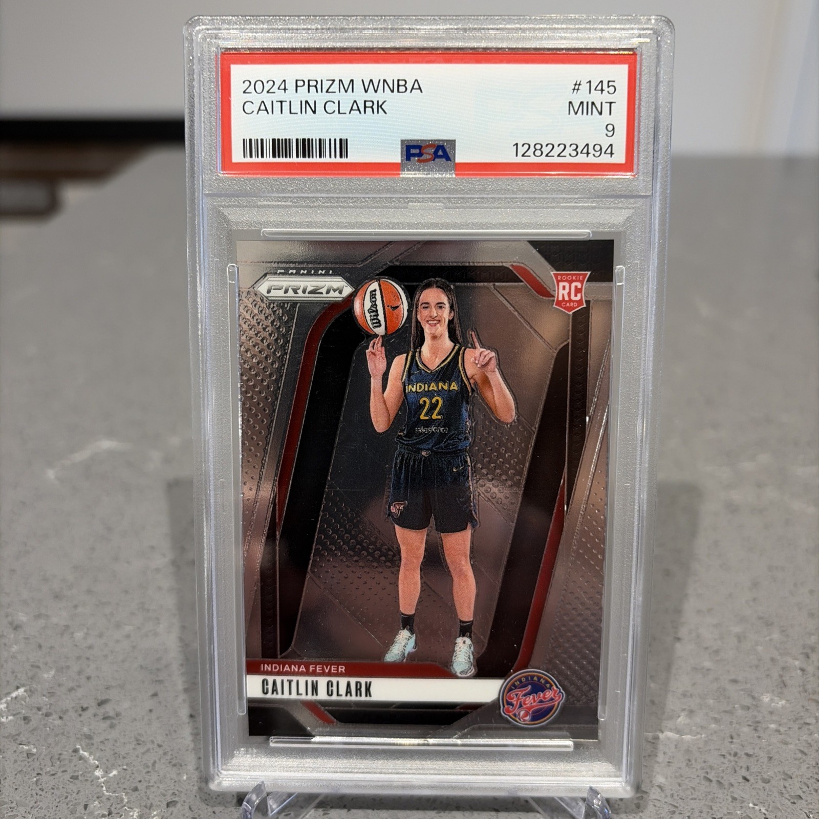 Caitlin CLARK 2024 Panini PRIZM #22 Rookie Card PSA 9 MINT RC Indiana Fever view 1