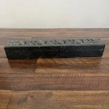 Vintage Heavy Metal Coffin Style Incense Burner Box – Carved Lid Ash Catcher