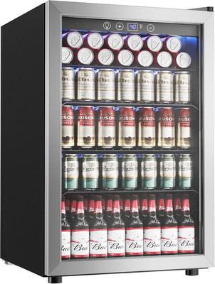 4.5 Cu.Ft Beverage Refrigerator Cooler, 145 Can Mini Fridge with Digital Tempera