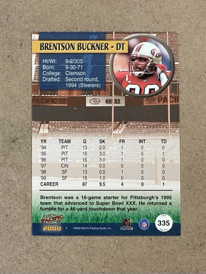 2000 PACIFIC COPPER #335 BRENTSON BUCKNER #D 66/75 - Image 2 of 2