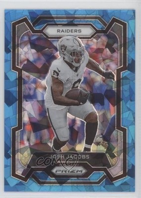 2023 Panini Prizm Blue Ice Prizm 25/99 Josh Jacobs #178 lh0