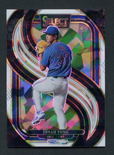 2025 Panini Select Jonah Tong White Ice Prizm/25 Mets