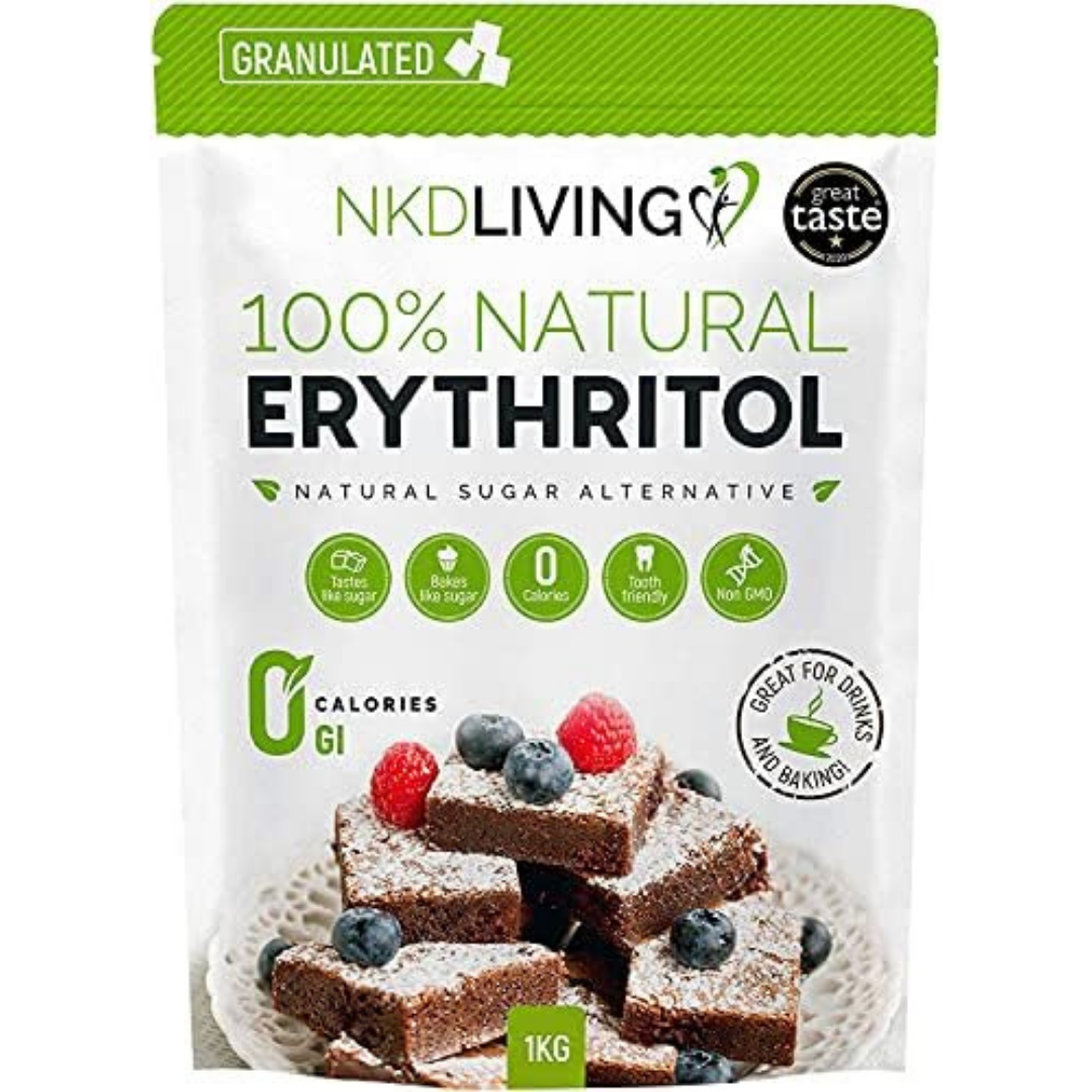 100% Natural Erythritol 1 Kg (2.2 lb) Granulated Zero Calorie Sugar Replacement