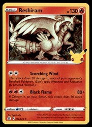 Reshiram 002/025 Celebrations 25th Anniversary Holo Rare