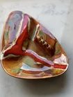 MCM VTG CERAMIC GLAZED POTTERY ASHTRAY CATCHALL EARTHY MID CENTURY BROWN SIGNED