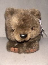NWT 1998 Puffkins Collection GRIZWALD THE BEAR 4" Brown Plush Stuffed Animal