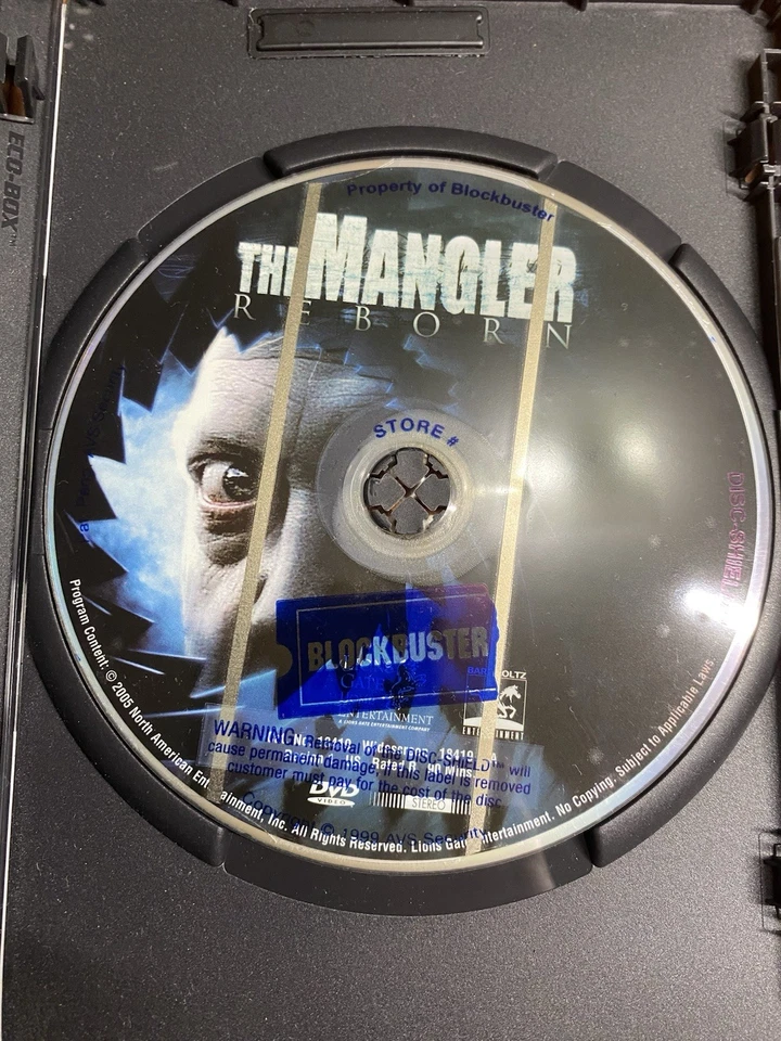 The Mangler Reborn (DVD, 2005) Disc Only - Image 1 of 1