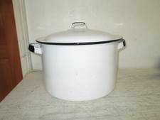 Vintage Large Enamel Stock Pot, Unbranded, GUC