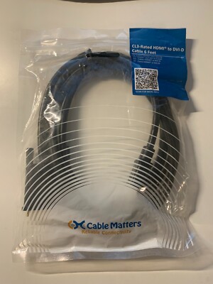 CL3- Rated HDMI to DVI-D Cable 6 ft