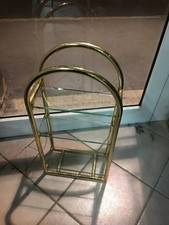 ETAGERE 70s A MENSOLE VETRO OTTONE BRASS GLASS ETAGERE