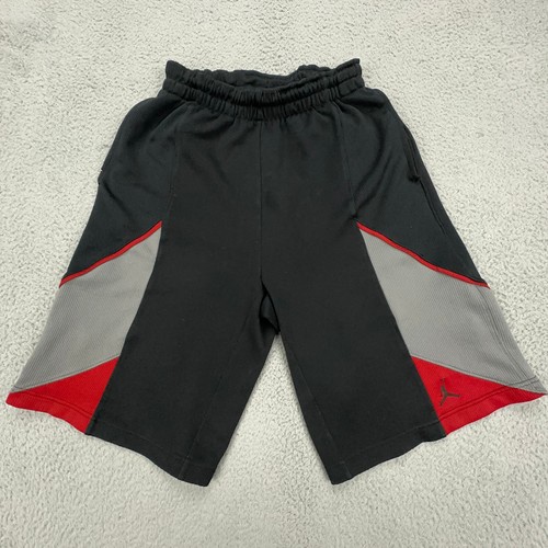 Air Jordan Shorts Adult Small Black Red NIKE Basketball Pockets Poly Bulls Baggy