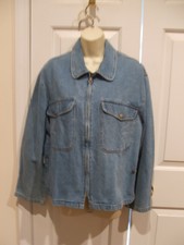 Nwt Vintage Forenza Denim Jean Jacket Women's Zipper Front 2 Pockets Medium