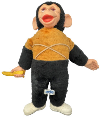 PARISI CREATIONS 1950 s Chimpanzee Chimp Hanger 18  Plush Rubber Face Doll USA