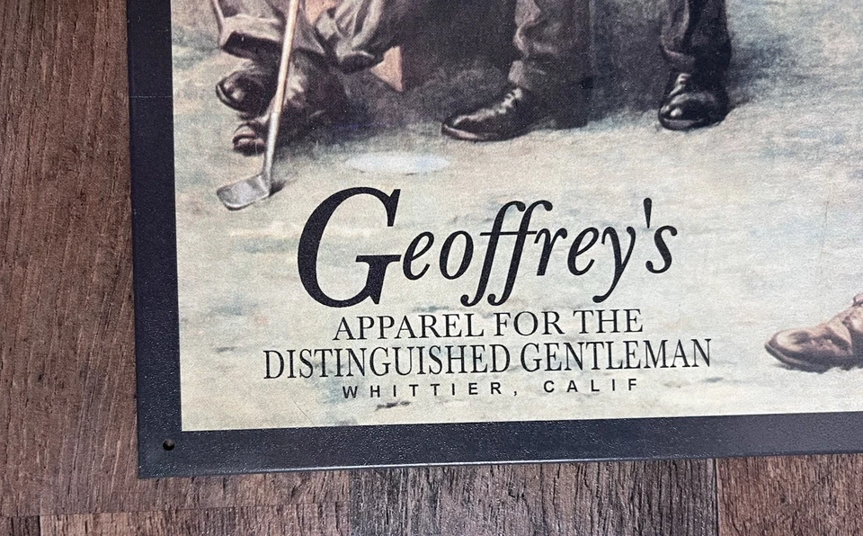 Letrero de hojalata vintage de golf de la era de 1900 "El gran triunvirato" de golfistas británicos 12X16 Foto 3 de 4