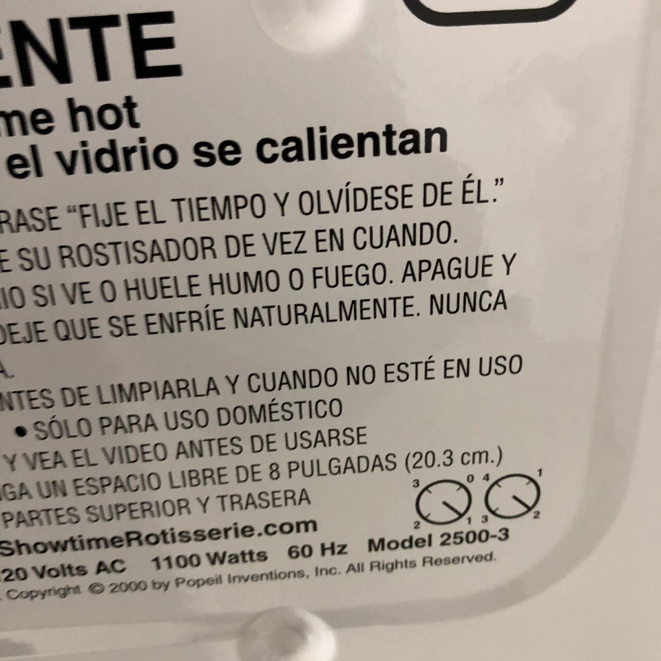 Ronco Showtime Rotisserie BBQ White Glass Door 2500 3000 Compact Replacement - Image 4 of 4