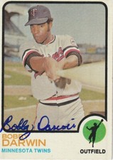 BOBBY DARWIN MINNESOTA TWINS  SIGNED 1973 TOPPS CARD #374
