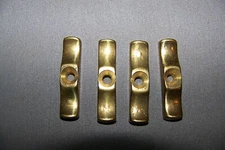 Four, Small, Solid Brass, Turn Knobs, For Cabinets, Or Hutches - SEE INFO