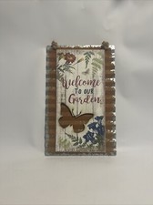 Farmhouse Welcome to Garden Metal Rustic Wall D cor Sign Flower Butterfly Lobby