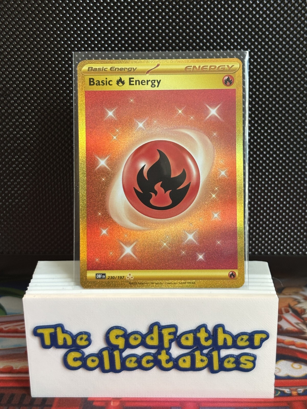 Pokémon TCG Gold Fire Energy 230/197 Secret Rare Obsidian Flames SV03