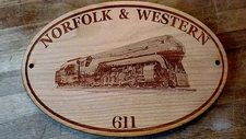 PERSONALIZED TRAIN SIGN - Norfolk & Western Railroad, 611 Class J 