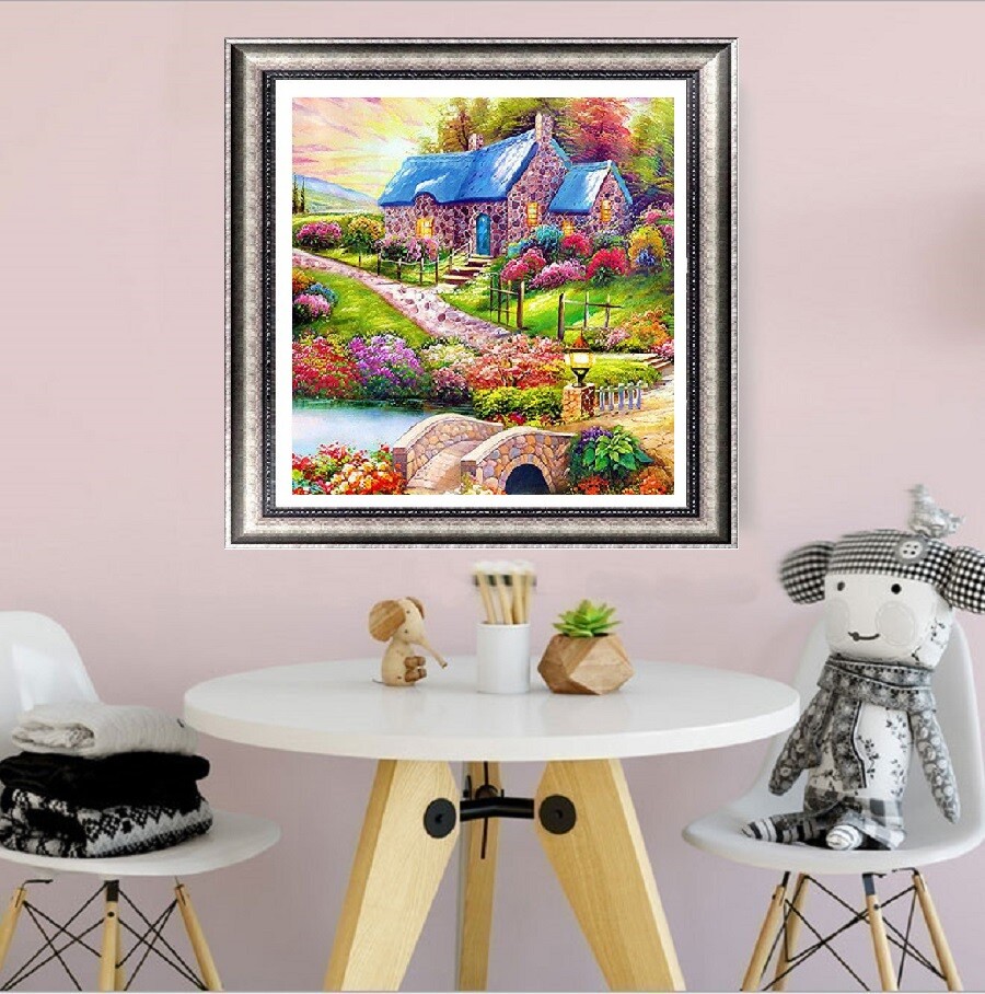 Diamond Painting Broderie Diamant Kit Complet Paysage Hiver Campagne 40X60 Kit De Peinture