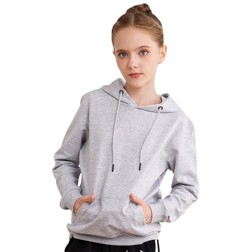 US Kids Girls Boys Plain Hooded Jumper Pullover Hoodie Unisex Sweatshirt Casual - Picture 24 of 64