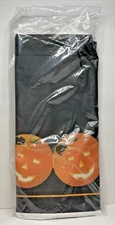 American Greetings Halloween Plastic Tablecloth Jack O Lantern Spider 54"x96"