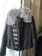 Nwt Women's Rizal 100% Leather Nylon Blend Black Jacket With Removable 100%...