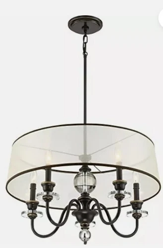 Five Light Chandelier, Palladian Bronze By Quoizel From The Ceremony Collection - Picture 2 of 4