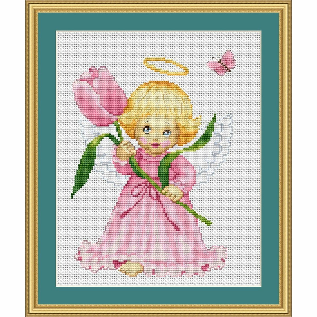 Lucas Kit De Broderie Au Point De Croix, Coton, Multicolore, 14,5 X 17,5 Cm