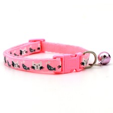 New Adjustable Kitten Small Dog Cat Printed Nylon Cat Collar with Bell for Cat