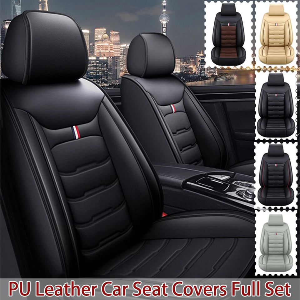 For Chevrolet Silverado GMC 1500 2500HD 3500HD Leather Car Seat Cover 2/5-Seats - Image 3 of 4