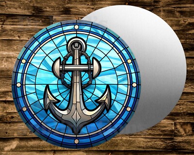 Metal  Round Sign ANCHORS AWAY NAUTICAL Wreaths Crafts & miniatures Project