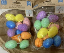 Crafter’s Square Mini Easter Egg Ornaments Foam Crafts 2 Packs 24 Count  NEW