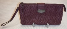 Simply Vera   VERA WANG  Pleated Clutch or Wristlet  Raspberry Wine  VERY NICE 