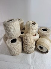 Cotton Crochet Thread - Mixed Lot Of 12 - White and Ecru