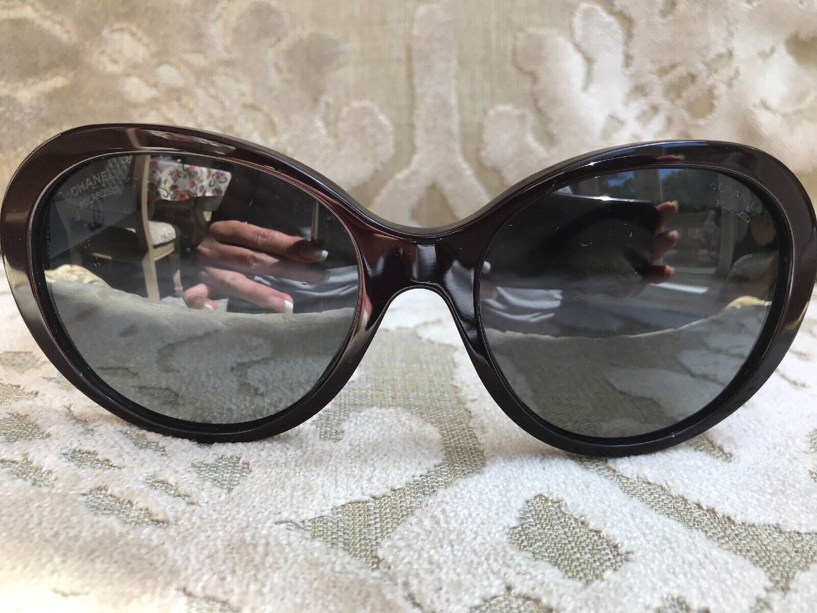 CHANEL, Accessories, Chanelblack With Crystals 588b C 508g 120 Wrap Style  Sunglasses